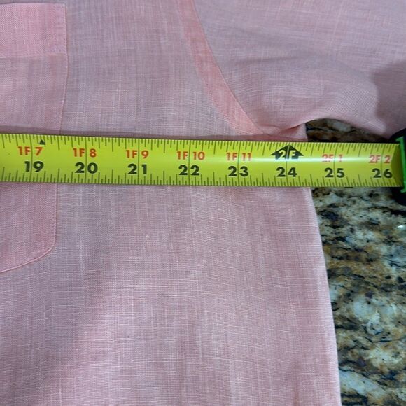 Sartorial Long Sleeve Banded Collar Button Down Shirt In Orange Size XL - Picture 6 of 7